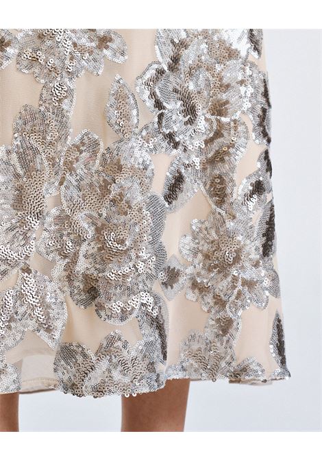 Gonna Midi con ricamo floreale di paillettes ACCESS fashion | 63-6027-203SILVER